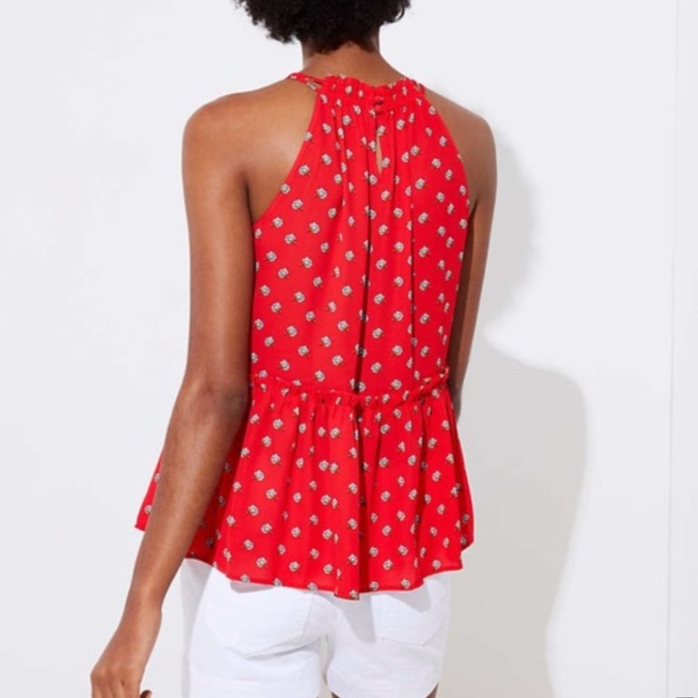 ✨HP✨LOFT Marigold Peplum Halter Tank Top - Picture 4 of 15